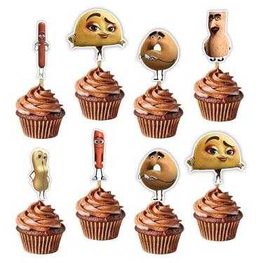 Imagem de Sauage Cupcake Topper Decoration – Funny BBQ Party Picks for Meat Lovers, Grill-Themed Food Decor, Picnic or Cookout Accessories, Novelty Toppers for Appetizers, Desserts, or Themed Events