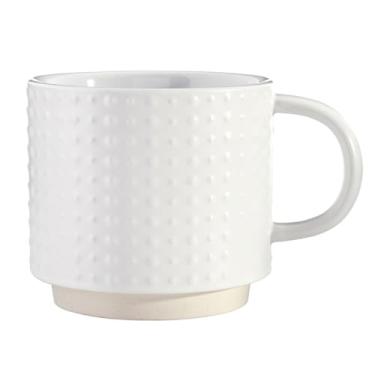 Imagem de Santa Barbara Design Studio Canecas - Caneca empilhável de cerâmica branca texturizada, 473 ml, pontos