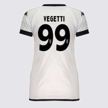 Imagem de Camisa Kappa Vasco Supporter Graphik Feminina Branca e Preta 99 Vegett