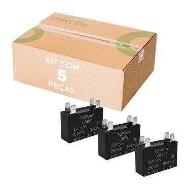 Imagem de 5x Capacitor Cbb61 De Partida Quadrado 2uf 250v - 4 Pinos - CHIPSCE
