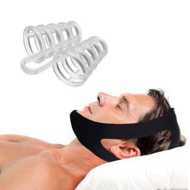 Imagem de Kit 1 Faixa Anti Ronco 3 Pontas + 1 Clip Nasal Anti Ronco