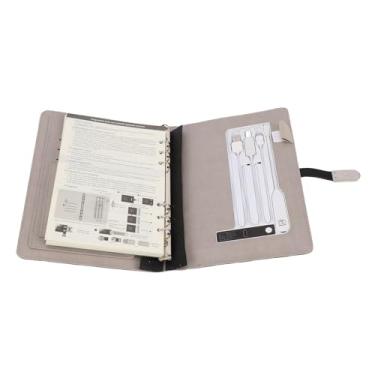 Imagem de Garosa Notebook de Carregamento Sem Fio, Diário de Couro PU Com Banco de Potência de 8000mAh e Disco de Armazenamento de 16G, Papel Pautado de 160 Páginas para Presente de Estudo de