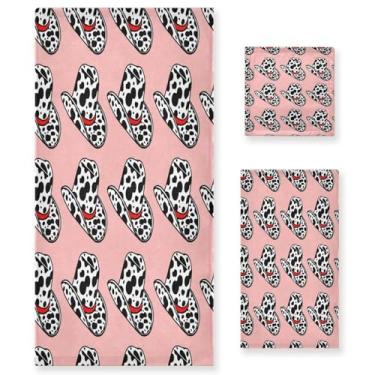 Imagem de STAYTOP Conjunto de 3 toalhas de chapéus de cowboy com estampa de vaca, secagem rápida, altamente absorvente, toalha macia para academia, spa, banheiro