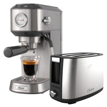 Imagem de Kit Cafeteira Espresso Compacta e Torradeira Inox Oster