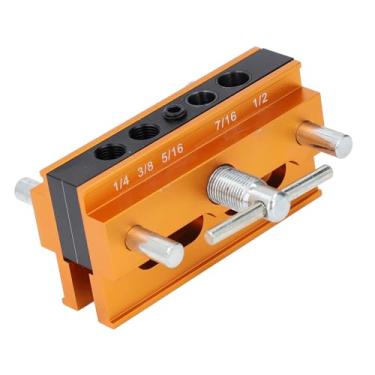 Imagem de Asixxsix Kit de Gabarito de Cavilha Autocentrante, Guia de Perfuração de Largura Ajustável Jigs de Acessórios para Ferramentas Elétricas, Gabarito de Broca para Furos Retos, Guia de