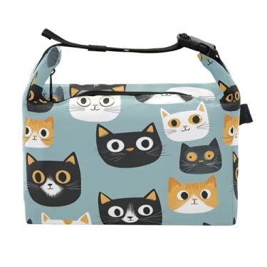 Imagem de STAYTOP Lancheira fofa de gato com fivela de alça, lancheira isolada para meninos e meninas, lancheira térmica para trabalho escolar