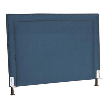 Imagem de Cabeceira para Cama Box Quarto Casal 140cm Viviane Suede - Estopar, Az