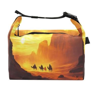 Imagem de STAYTOP Lancheira Sunset Desert Camel com fivela de alça, lancheira isolada para meninos e meninas, lancheira térmica para trabalho escolar