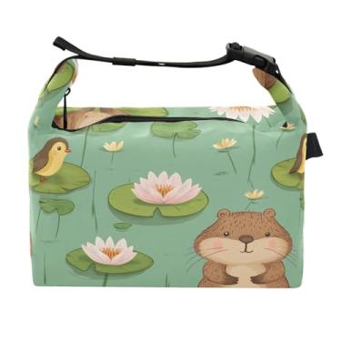 Imagem de STAYTOP Lancheira fofa de hamster com fivela de alça, lancheira isolada para meninos e meninas, lancheira térmica para trabalho escolar