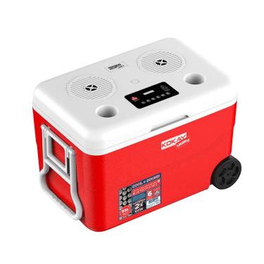 Imagem de Caixa Termica Cooler Com Som Bluetooth Embutido 55 Litros Com Rodas Vermelho Kokay