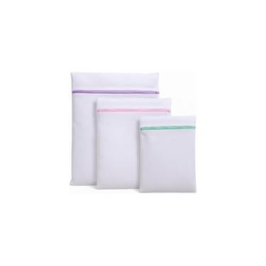 Imagem de Saco para Lavar Roupas Delicadas, Poliéster, Proteção para Lingerie e Peças Delicadas, 3 Tamanhos (P: 26x35cm, M: 34x48cm, G: 46x64cm)