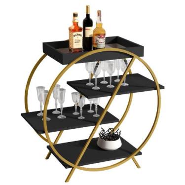 Imagem de Adega 4009 Preto Pés Dourados JB Bechara