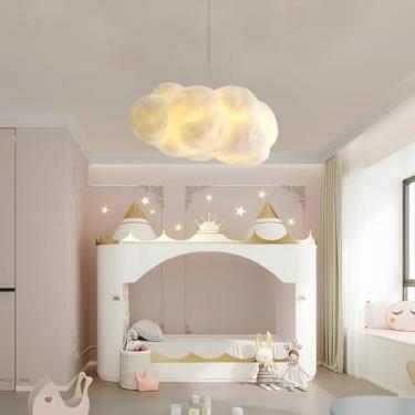 Imagem de Lustre Criativo Nuvem de Algodão Pendente - Decoração Romântica para Interiores, Altura Ajustável, 1 Lâmpada Branca Soquete E27 - Ideal para Hotel, Restaurante, Quarto e Sala de Estar