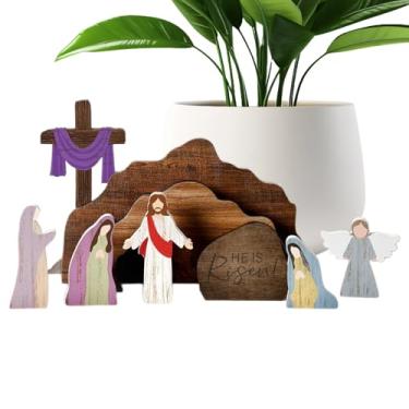 Imagem de Presépio,Artesanato Religioso em do Túmulo de Jesus,Presépio De Mesa De Do Túmulo De Jesus Cristão | Para Bandeira Prateleira Mesa De Cabeceira Igreja Família Festas Feriados