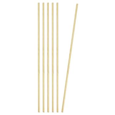 Imagem de PATIKIL 6 peças de hastes redondas de latão, 4 mm de diâmetro. 26 cm / 10,24 polegadas de comprimento H59 barras de metal sólido para artesanato DIY joias chapeamento reparação aula de ciência, bronze