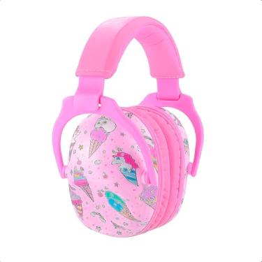 Imagem de Abafador de Ruídos Infantil Dobrável com Redução de 22dB, Protetor Auricular para Conforto Sensorial, 1 Unidade (Rosa-Sorvetes)