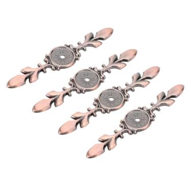 Imagem de Generic 10 Peças Placa Traseira de Maçaneta de Liga de Zinco Estilo retrô para Fixação à Prova de Corrosão de Maçanetas de Porta, para Armários, Armários, Gavetas (Bronze Vermelho)