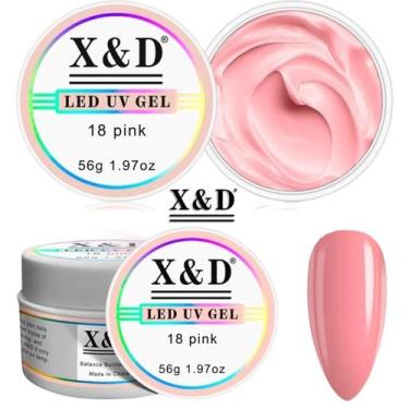 Imagem de Gel X&d Unhas 18 Pink Alongamento Led Uv Acrigel Fibra 56g - cnpj 63