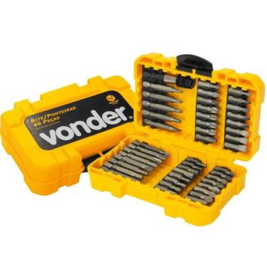 Imagem de Jogo De Bits Ponteiras 46 Peças Encaixe Sextavado 1/4 Pol Vonder