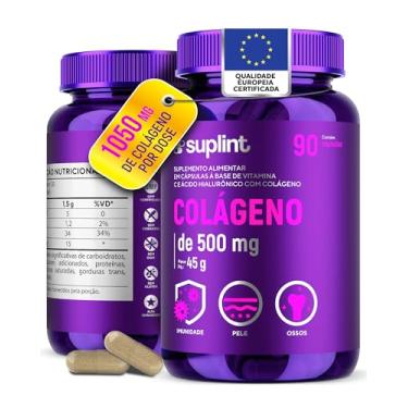 Imagem de Colágeno Hidrolisado 1050 mg com Ácido Hialurônico e Vitamina C – Suplemento para Pele, Cabelos, Unhas e Articulações – Sem Glúten, Vegano, Sem OGM – 90 Cápsulas