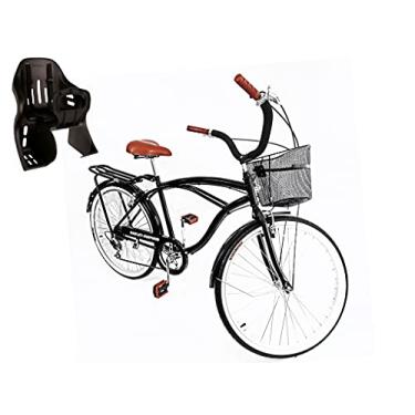 Imagem de Bicicleta Aro 26 Vintage retrô 6v com Cesta metal Cadeirinha