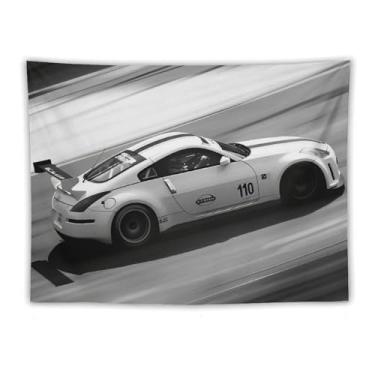 Imagem de HouLaiZhe JDM Tapeçaria de carro de corrida velocidade máxima Jdm 350z esportes pendurar na parede quarto decoração de casa tapeçarias estética piquenique decoração de parede arte de parede para