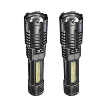 Imagem de Lanterna LED Recarregável À Prova d'Água Tipo C Com 5 Modos E Zoom Par