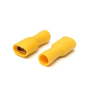 Imagem de 100 PK 22-10 AWG 279.4 cm 475.0 cm 635.0 cm Fêmea Terminal de crimpagem de fio de desconexão rápida totalmente isolado (12-10 AWG 250)