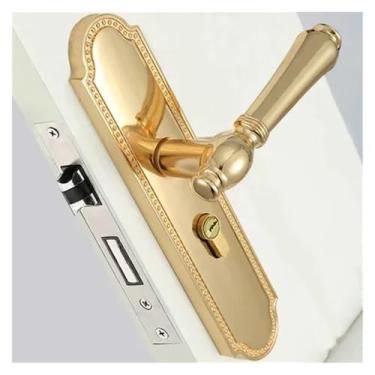 Imagem de 1 conjunto de fechadura silenciosa de liga de alumínio para quarto, conjunto de fechadura de porta de madeira maciça com chave (estilo-B)