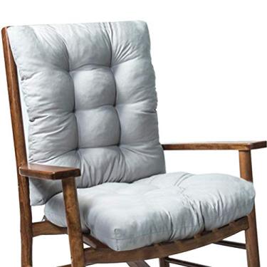 Imagem de Yinhing Almofada de Banco de Jardim Conjunto de Assento e Encosto de Espuma de Poliuretano Espesso Com Tecido Escovado Macio para Cadeiras Reclináveis ​​de Rede de Balanço Ao Ar Livre (GREY)