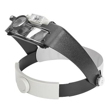Imagem de Asixxsix Lupa para Faixa de Cabeça, Lupa de Cabeça Recarregável de 1,5X a 10X, Mãos Livres, Joalheiros, Com 3 Lentes, Lâmpadas LED para Trabalhos Próximos, Artesanato de Joias