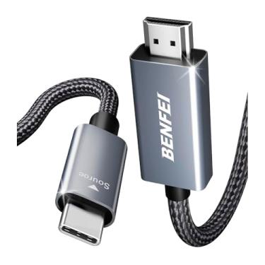Imagem de Cabo USB C Para HDMI 4K 60Hz 3m, Nylon Trançado e Conector em Alumínio, Plug and Play, Compatível com MacBook Pro/Air, iPad Pro, Samsung DeX (Galaxy), Dell XPS, HP, TV, Monitor e Projetor