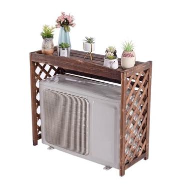 Imagem de Capa de ar condicionado ao ar livre, capa de ar condicionado para unidades externas, cerca de ar condicionado, cobertura externa de madeira, persiana, exterior, ar condicionado, cercas, prateleira