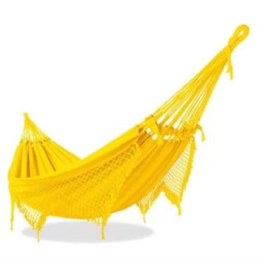 Imagem de Rede dupla de luxo – Rede de exterior extragrande, adequada para varandas, jardins e piqueniques (Amarelo)