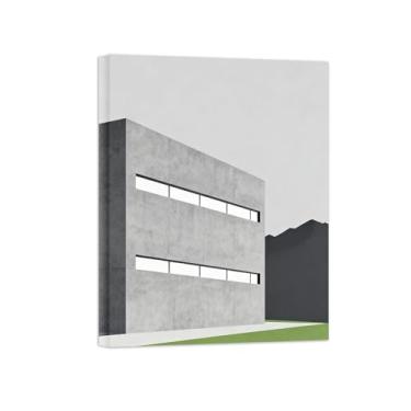Imagem de Pôster paisagem - Edifícios minimalistas - Impressões em Tela - Imagem Moderna Natureza para Sala de Estar Decoração 80x105cm Tela Embrulhada