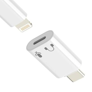 Imagem de Fone de ouvido Lightning fêmea para adaptador USB C macho para iPhone 17 16 15 Pro Max para iluminação de áudio Apple, microfone, conversor tipo C, adaptador de fone de ouvido, cabo de microfone