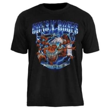 Imagem de Camiseta de Banda Guns N Roses Stamp em Algodão Manga Curta-Unissex