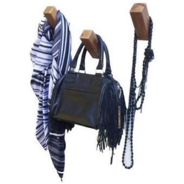 Imagem de Cabideiro Parede Madeira Artesanal 3 Pinos 4x12cm