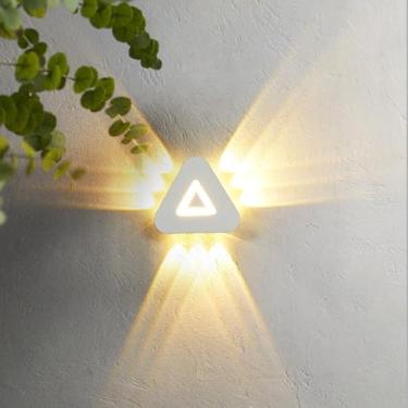 Imagem de GZZBMY LED Outdoor Arandela IP65 Impermeável Alumínio Iluminação de Parede Moderna Minimalista Arandelas Interior/Exterior para Terraço Varanda Corredor Escada Entrada (Branco Luz Quente, 9 vezes)