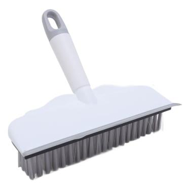 Imagem de Cryfokt Raspador de Escova de Piso de Cerdas Rígidas para Pia de Cozinha de Banheiro, Raspador de água de Purificador de Piso de Dupla Finalidade para Várias Superfícies, Borracha ABS, 1 Escova 1 Alça