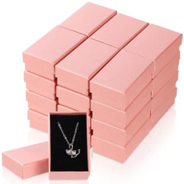 Imagem de Batiyeer 36 caixas de presente de papelão, joias embaladas, pequeno brinco, caixa de presente com tampas para colar e anel (rosa, 8 x 5 x 3 cm)