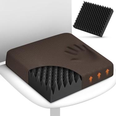 Imagem de Geiserailie Capa de malha respirável para cadeira de ovo com capa antiderrapante conjunto de almofadas de espuma para cadeiras, almofadas reclináveis de assento de espuma com 10 cm de espessura (1