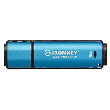 Imagem de Kingston IronKey Vault Privacy 50 8 GB USB criptografado | FIPS 197 | AES-256bit | Proteção contra ataque BadUSB | Opções de várias senhas | IKVP50/8 GB