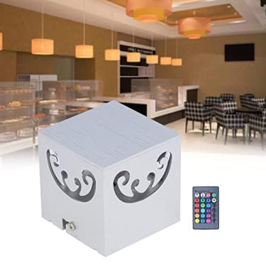 Imagem de Luz de Parede Alumínio RGB com Lâmpadas LED 3W Design Oco Controle 24 Teclas Luminosidade 360 para Quarto Sala Estar Festa KTV Restaurante 85 277V