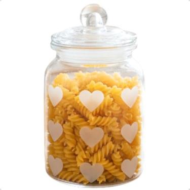 Imagem de Pote Vidro Hermético Transparente Coração 950ml Organizador