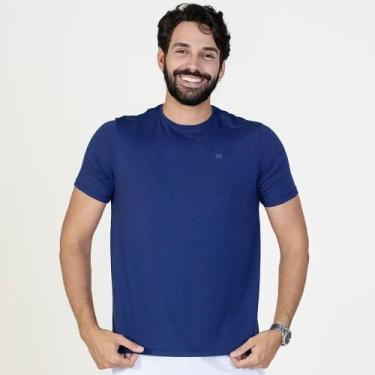 Imagem de Camiseta Casual Soft Zeiq Azul Jeans, XG
