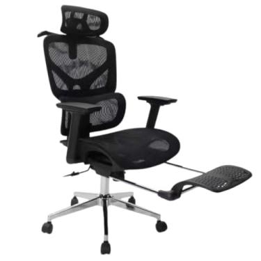 Imagem de Brin7 - Cadeira Para Escritorio Ergonômica Premium Ajuste Lombar Cinza Mesh