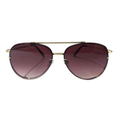 Imagem de Óculos de Sol Feminino Aviador Premium Degradê Armação Metal UV400 (Marrom Degradê)