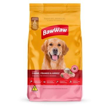 Imagem de Ração Baw Waw Cão Adulto Carne Arroz e Frango 5KG