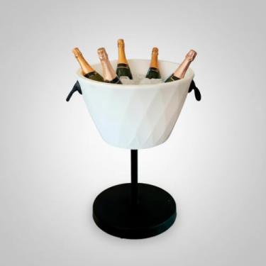 Imagem de Champanheira De Chao Termica Branca Uso Mesa Ou Pedestal